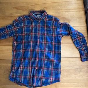 LL Bean Scotch Plaid Flannel Buttondown